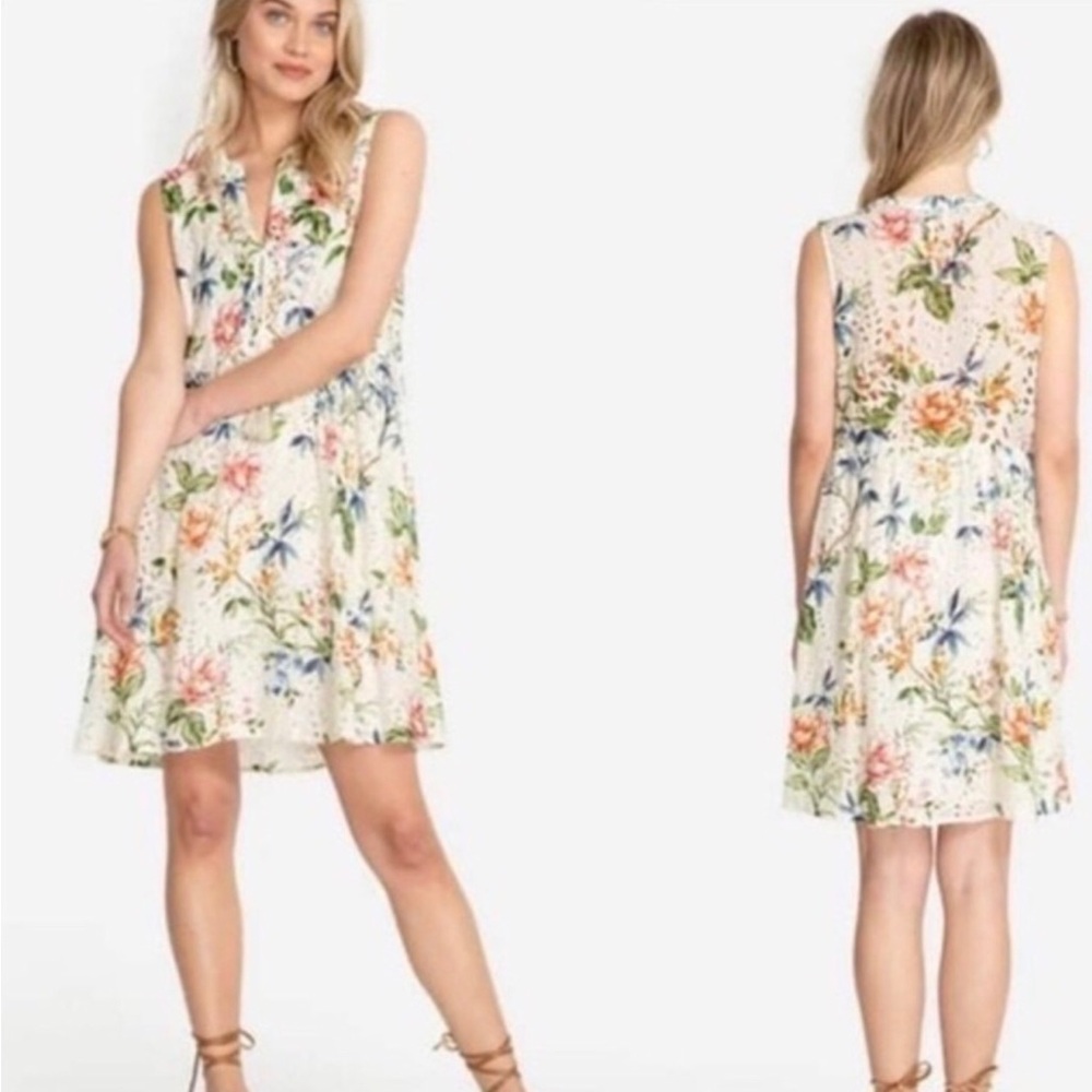 JOHNNY WAS  Caprice Floral Eyelet Dress  Size XL